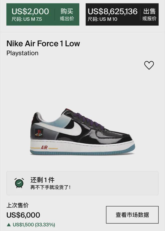 延期了！天价神鞋「PlayStationx耐克AF1」联名复刻发售(图2)