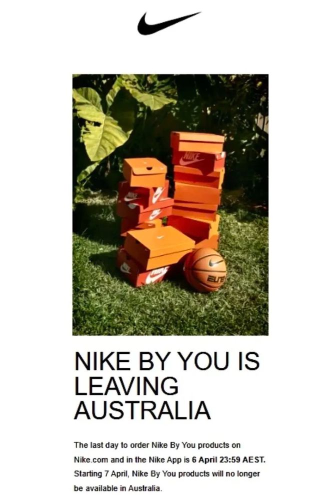 突发：耐克「NikeByYou」项目倒闭！au客制化App关闭撤出了(图1)